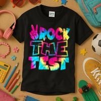 Retro Tie Dye Rock The Test Kids T-Shirt thumb 3
