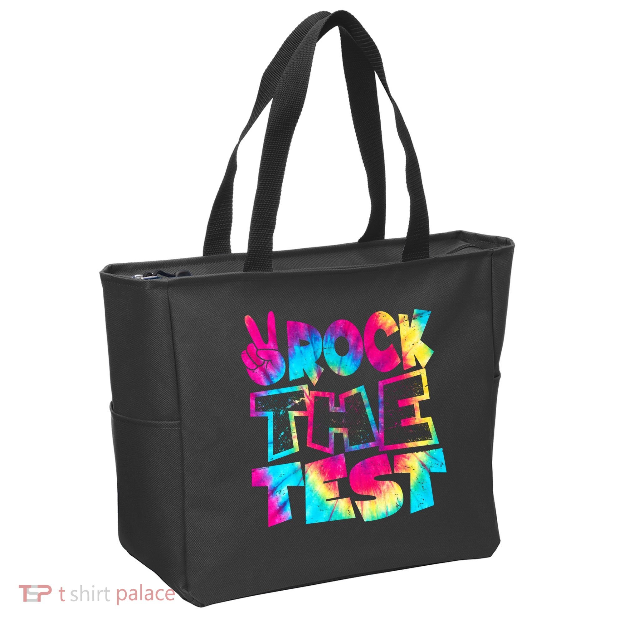 Retro Tie Dye Rock The Test Tote Bag