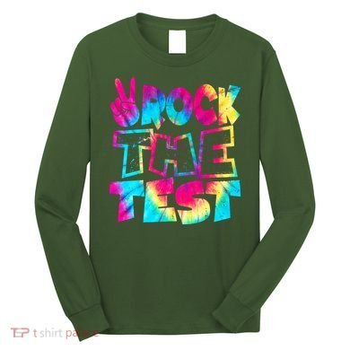 Retro Tie Dye Rock The Test Long Sleeve Shirt