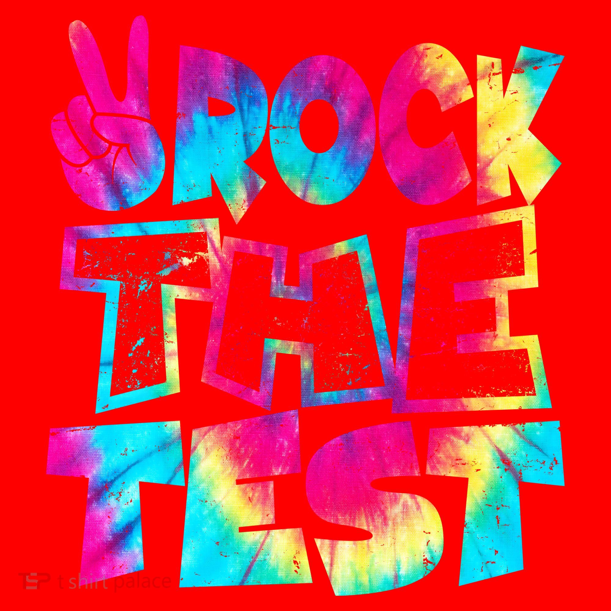 Retro Tie Dye Rock The Test Santa Hat