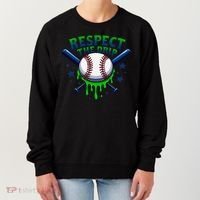 Respect The Drip Baseball Home Plate Ice Cream Dripping Women's Sweatshirt thumb 0
