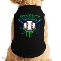 Respect The Drip Baseball Home Plate Ice Cream Dripping Doggie Tank thumb 0