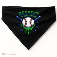 Respect The Drip Baseball Home Plate Ice Cream Dripping USA-Made Doggie Bandana thumb 0