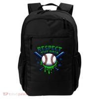 Respect The Drip Baseball Home Plate Ice Cream Dripping Backpack thumb 0