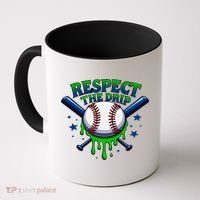 Respect The Drip Baseball Home Plate Ice Cream Dripping Coffee Mug thumb 0