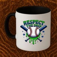 Respect The Drip Baseball Home Plate Ice Cream Dripping Coffee Mug thumb 2