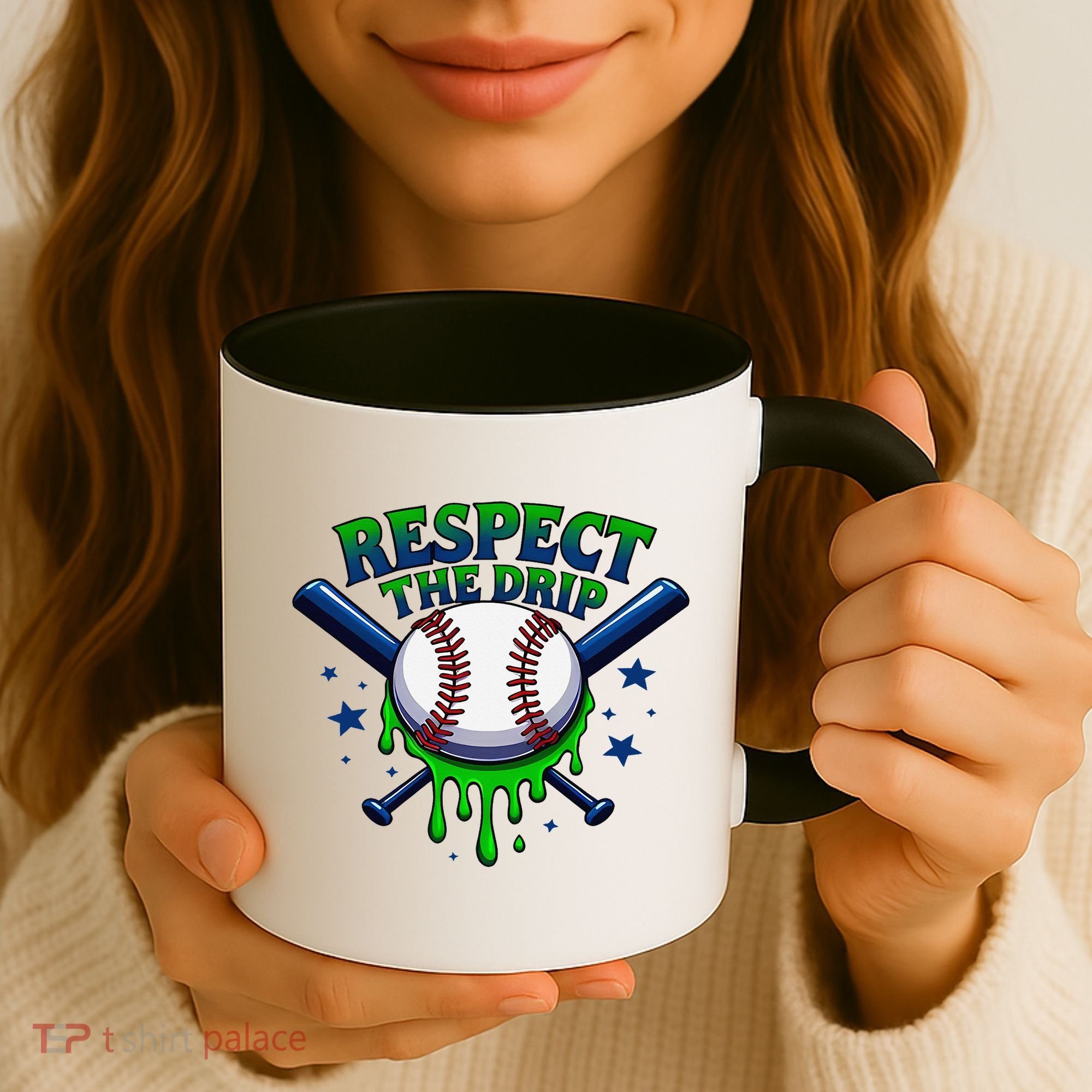 Respect The Drip Baseball Home Plate Ice Cream Dripping Coffee Mug