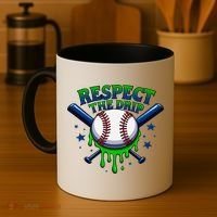 Respect The Drip Baseball Home Plate Ice Cream Dripping Coffee Mug thumb 4