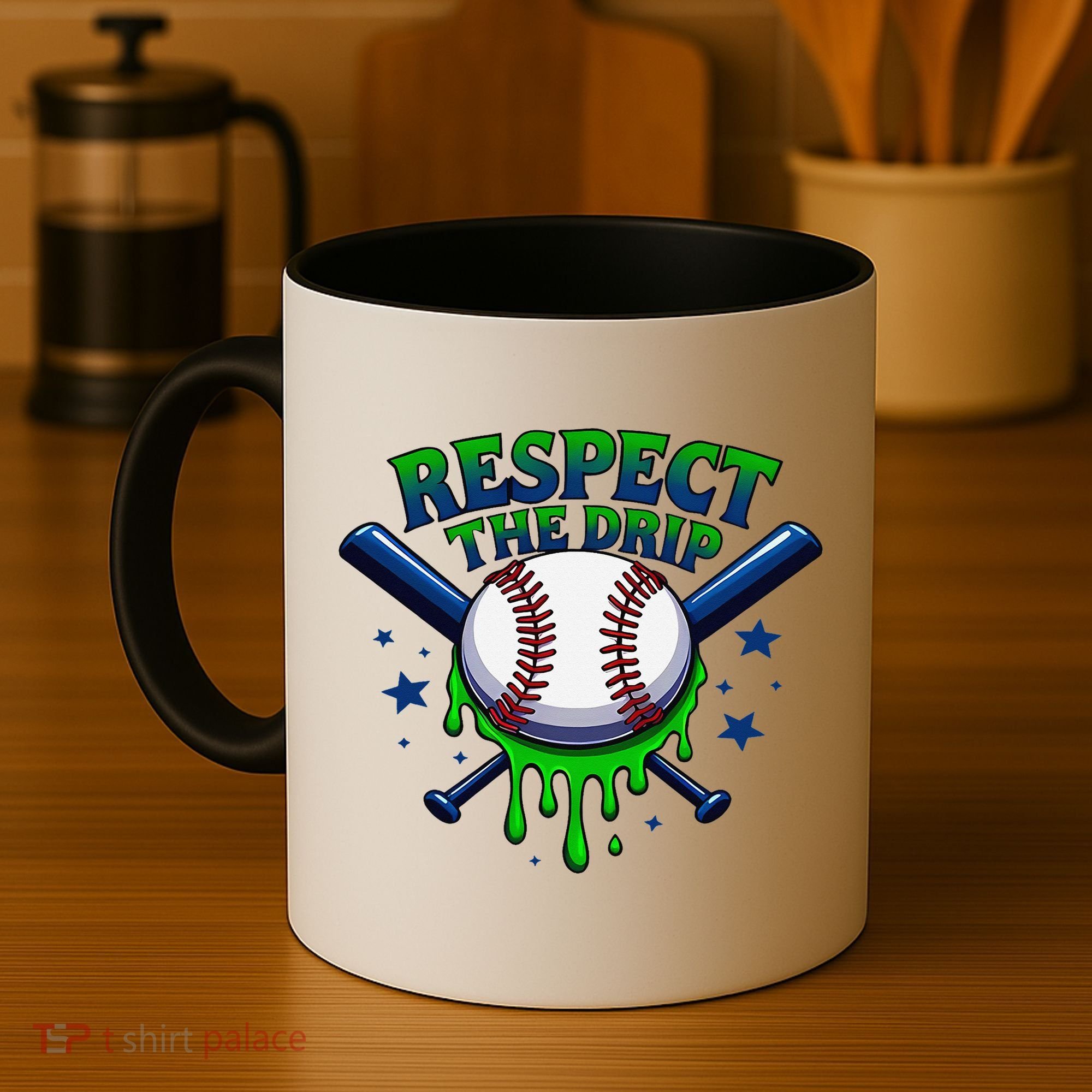 Respect The Drip Baseball Home Plate Ice Cream Dripping Coffee Mug