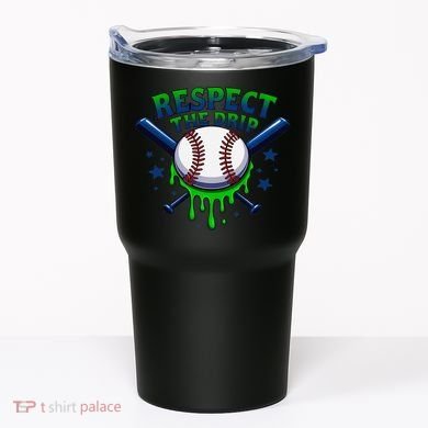 Respect The Drip Baseball Home Plate Ice Cream Dripping Tumbler