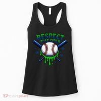 Respect The Drip Baseball Home Plate Ice Cream Dripping Women's Tank Top thumb 0