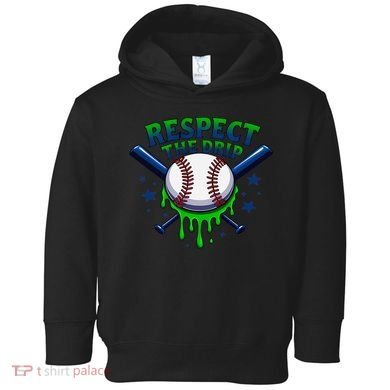 Respect The Drip Baseball Home Plate Ice Cream Dripping Toddler Hoodie
