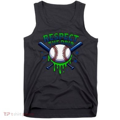 Respect The Drip Baseball Home Plate Ice Cream Dripping Tank Top