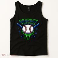 Respect The Drip Baseball Home Plate Ice Cream Dripping Tank Top thumb 2