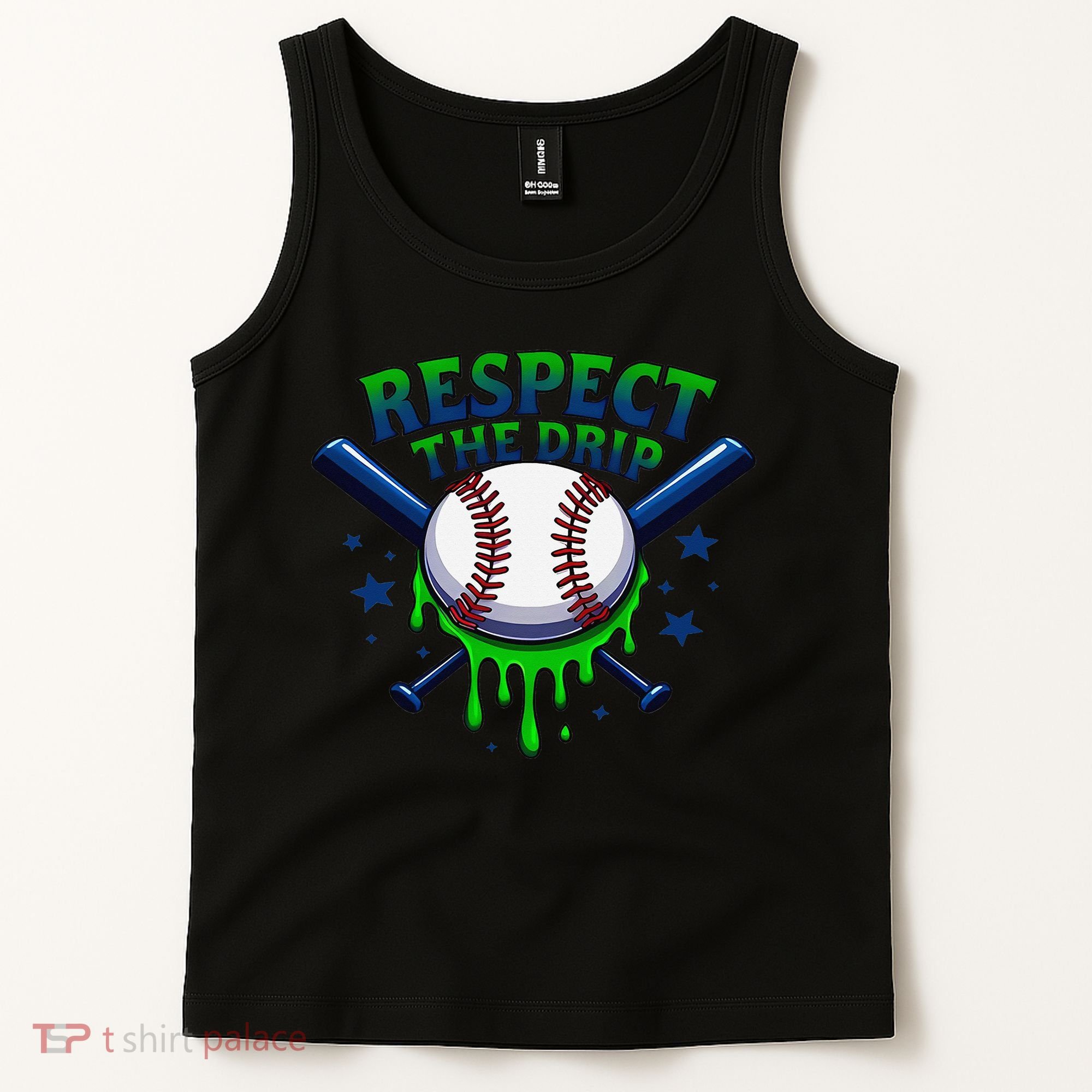 Respect The Drip Baseball Home Plate Ice Cream Dripping Tank Top