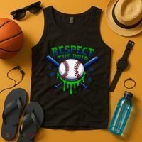 Respect The Drip Baseball Home Plate Ice Cream Dripping Tank Top thumb 4
