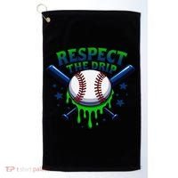 Respect The Drip Baseball Home Plate Ice Cream Dripping Golf Towel thumb 0