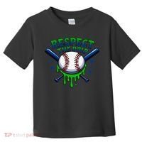 Respect The Drip Baseball Home Plate Ice Cream Dripping Toddler T-Shirt thumb 0