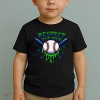 Respect The Drip Baseball Home Plate Ice Cream Dripping Toddler T-Shirt thumb 2