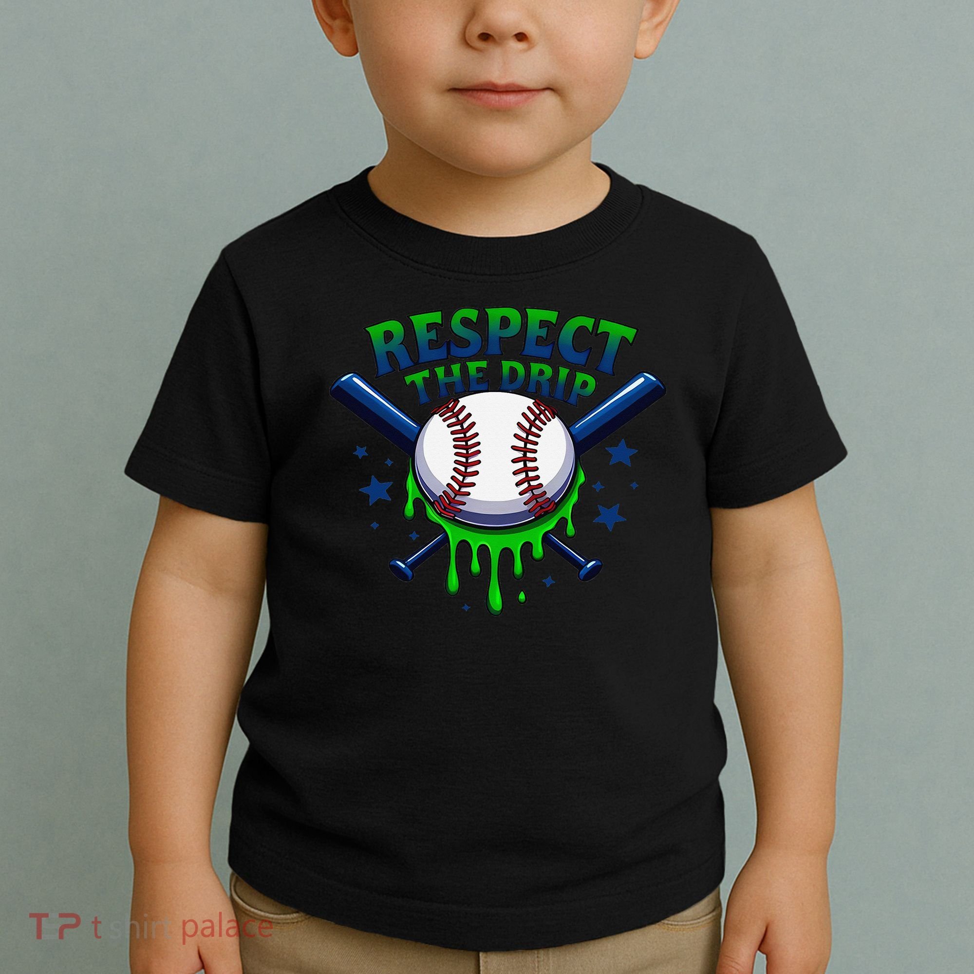 Respect The Drip Baseball Home Plate Ice Cream Dripping Toddler T-Shirt