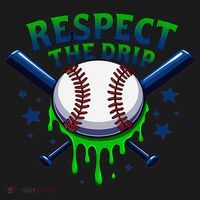 Respect The Drip Baseball Home Plate Ice Cream Dripping Women's T-Shirt thumb 6