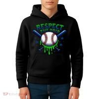 Respect The Drip Baseball Home Plate Ice Cream Dripping Kids Hoodie thumb 4