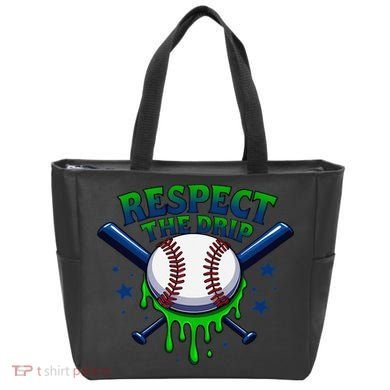 Respect The Drip Baseball Home Plate Ice Cream Dripping Tote Bag
