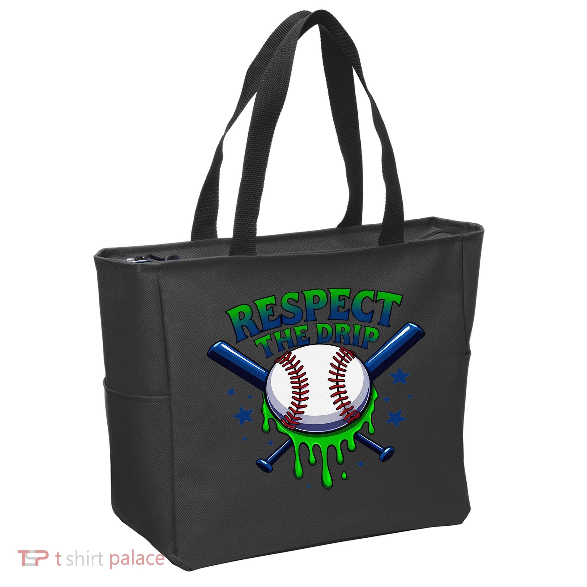 Respect The Drip Baseball Home Plate Ice Cream Dripping Tote Bag