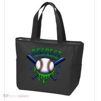 Respect The Drip Baseball Home Plate Ice Cream Dripping Tote Bag thumb 3
