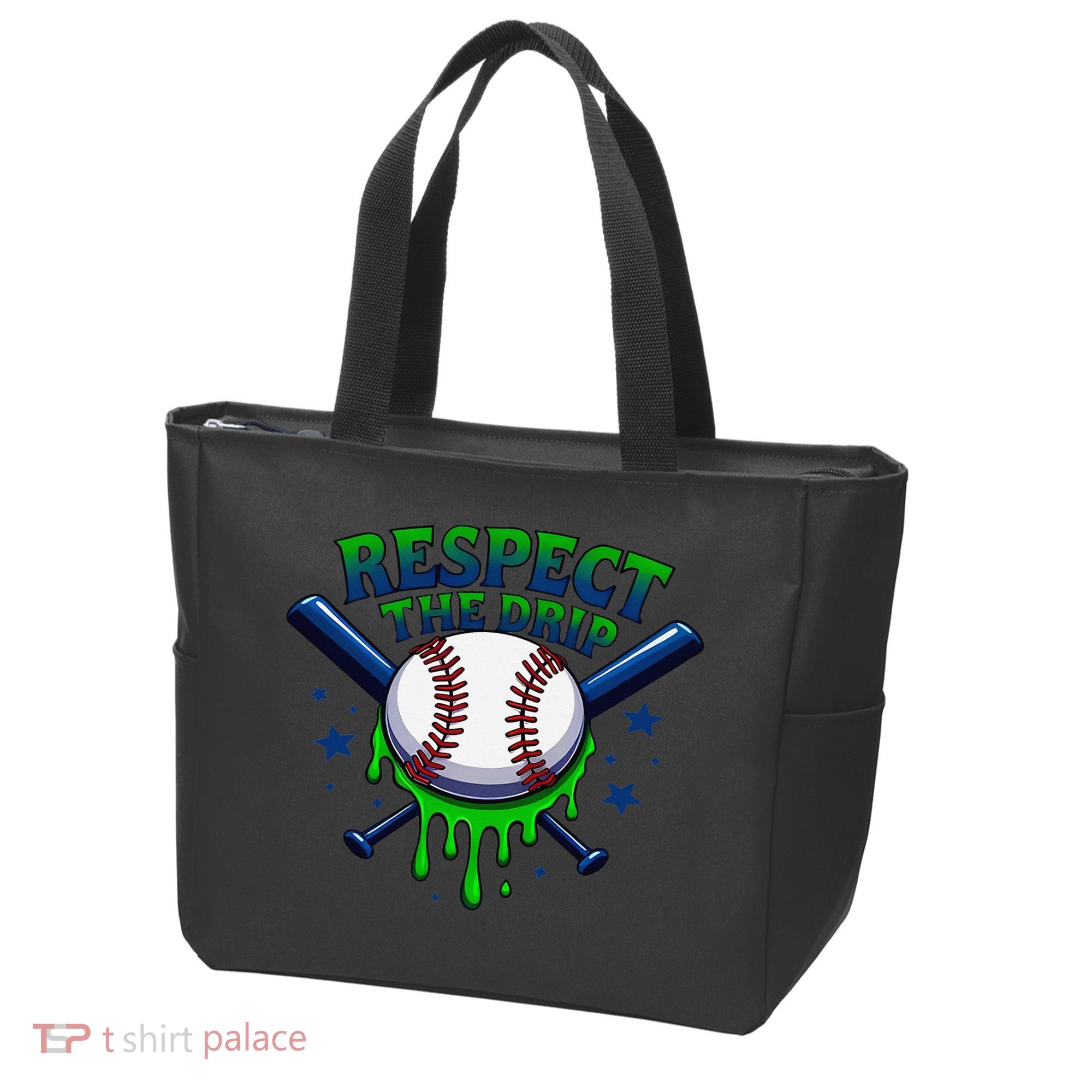 Respect The Drip Baseball Home Plate Ice Cream Dripping Tote Bag