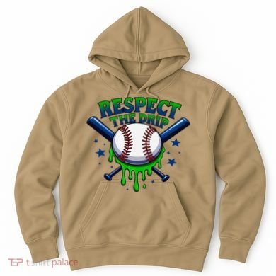 Respect The Drip Baseball Home Plate Ice Cream Dripping Hoodie