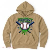 Respect The Drip Baseball Home Plate Ice Cream Dripping Hoodie thumb 0