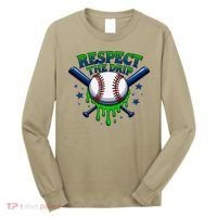 Respect The Drip Baseball Home Plate Ice Cream Dripping Long Sleeve Shirt thumb 0