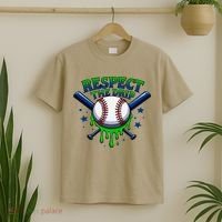 Respect The Drip Baseball Home Plate Ice Cream Dripping T-Shirt thumb 2