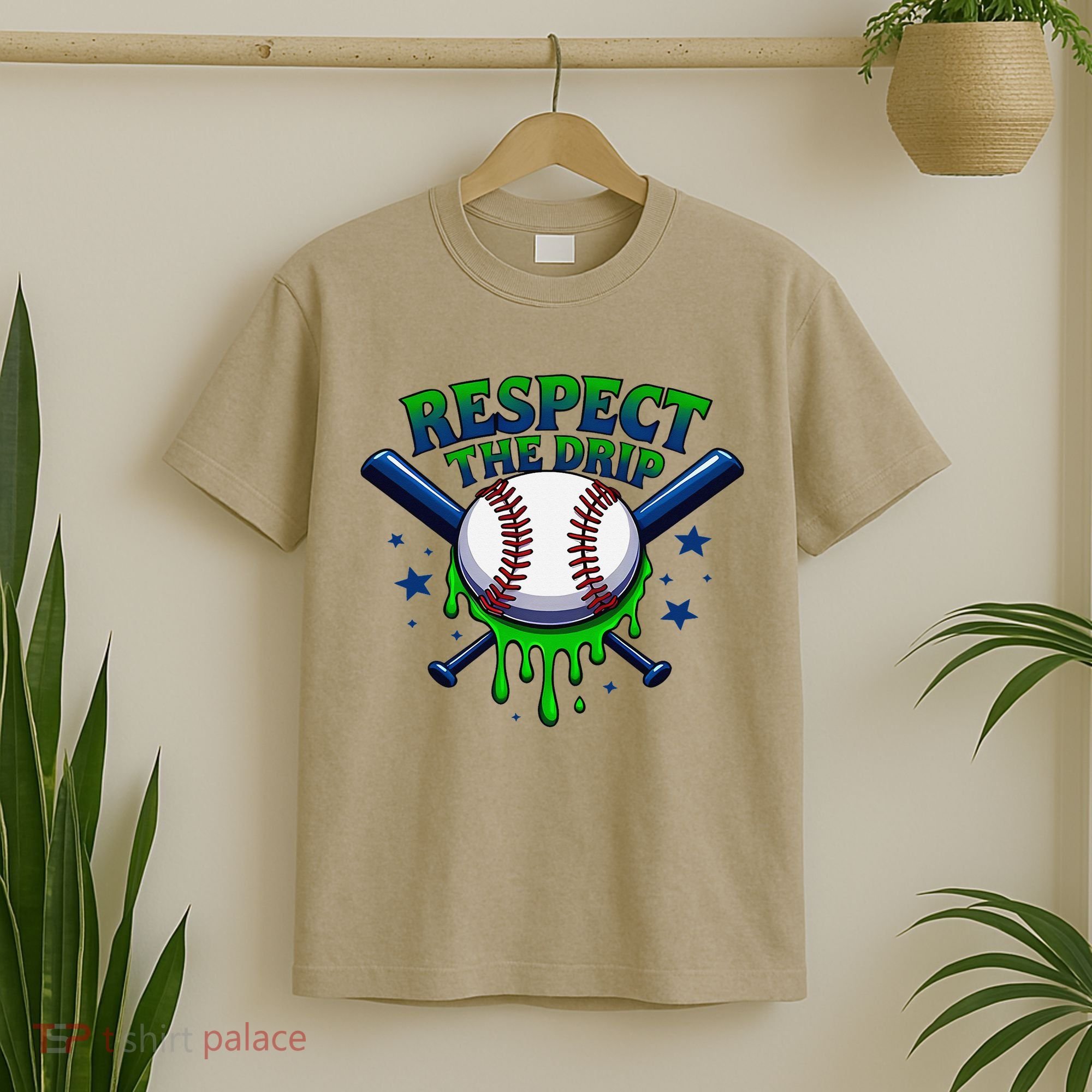 Respect The Drip Baseball Home Plate Ice Cream Dripping T-Shirt