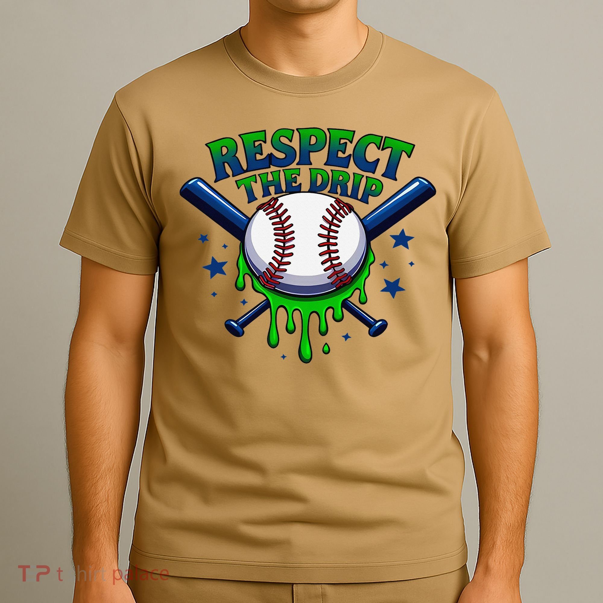 Respect The Drip Baseball Home Plate Ice Cream Dripping T-Shirt