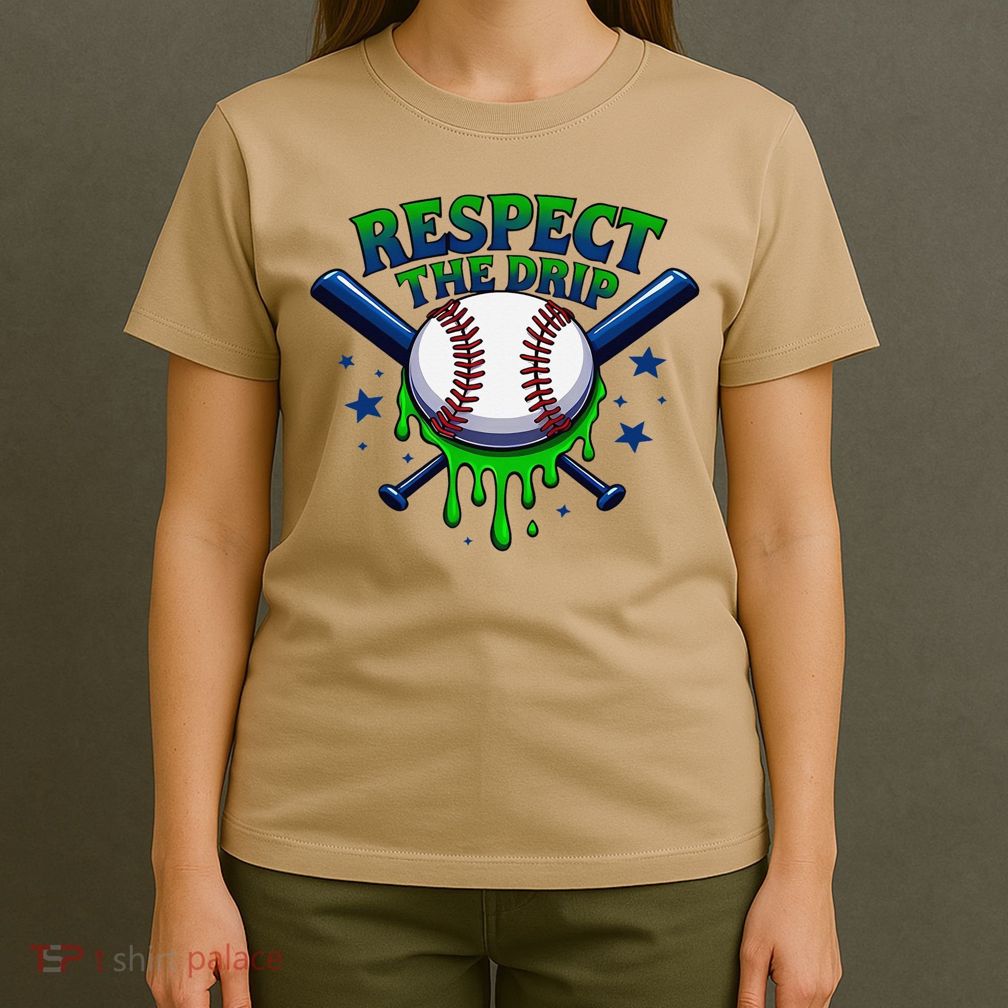 Respect The Drip Baseball Home Plate Ice Cream Dripping T-Shirt