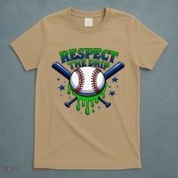 Respect The Drip Baseball Home Plate Ice Cream Dripping T-Shirt thumb 5