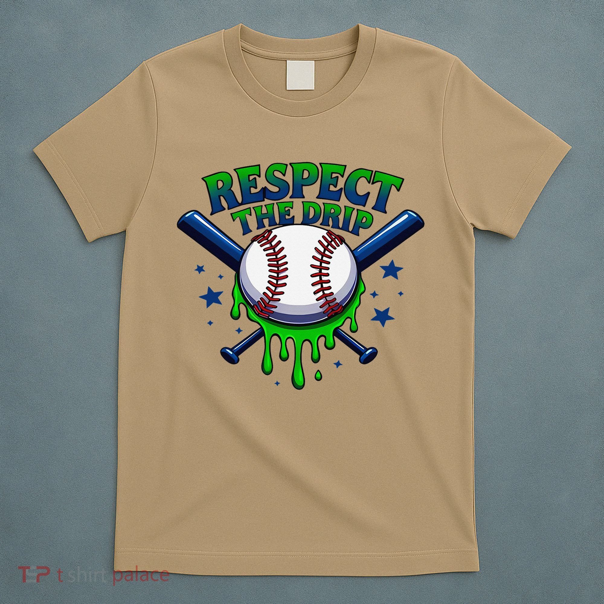 Respect The Drip Baseball Home Plate Ice Cream Dripping T-Shirt