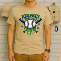 Respect The Drip Baseball Home Plate Ice Cream Dripping T-Shirt thumb 6