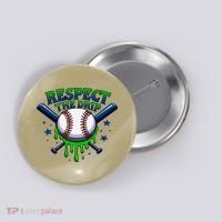 Respect The Drip Baseball Home Plate Ice Cream Dripping Button thumb 0