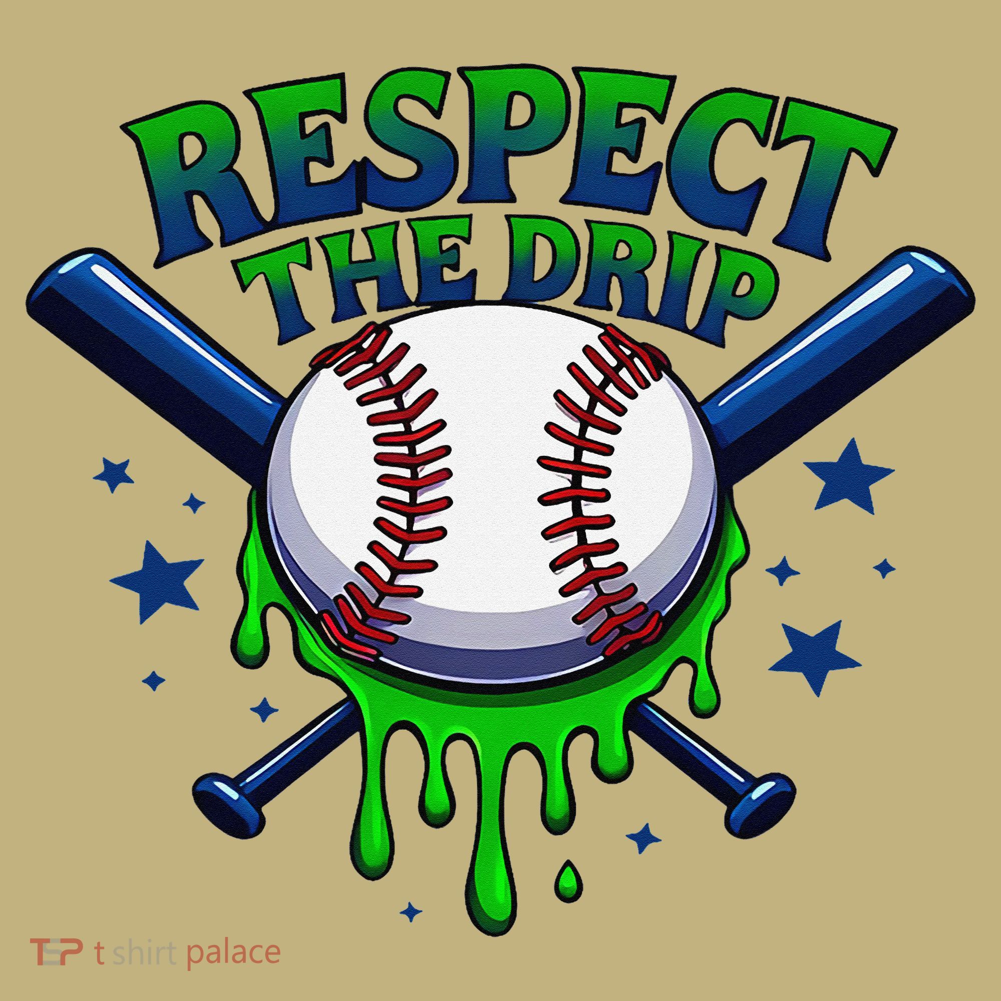 Respect The Drip Baseball Home Plate Ice Cream Dripping Button