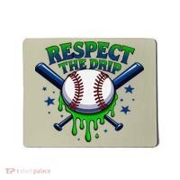 Respect The Drip Baseball Home Plate Ice Cream Dripping Mousepad thumb 0