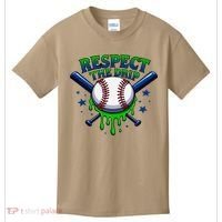 Respect The Drip Baseball Home Plate Ice Cream Dripping Kids T-Shirt thumb 0