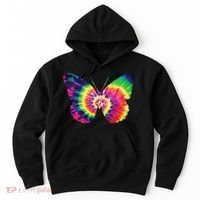 Rainbow Tie Dye Butterfly Tye Die Look Cool Hoodie thumb 0