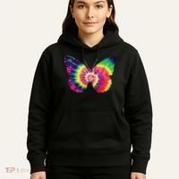 Rainbow Tie Dye Butterfly Tye Die Look Cool Hoodie thumb 5