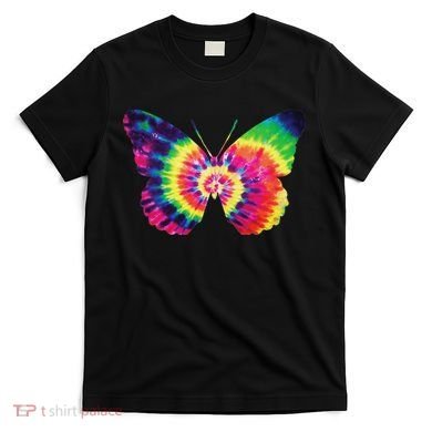Rainbow Tie Dye Butterfly Tye Die Look Cool T-Shirt