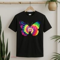 Rainbow Tie Dye Butterfly Tye Die Look Cool T-Shirt thumb 2