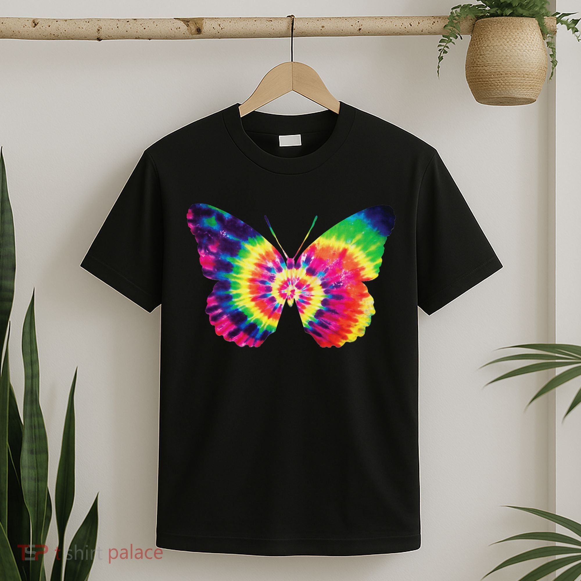 Rainbow Tie Dye Butterfly Tye Die Look Cool T-Shirt