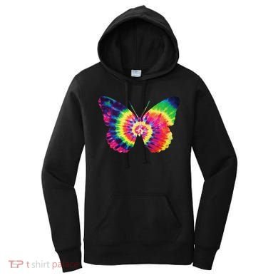 Rainbow Tie Dye Butterfly Tye Die Look Cool Women's Hoodie